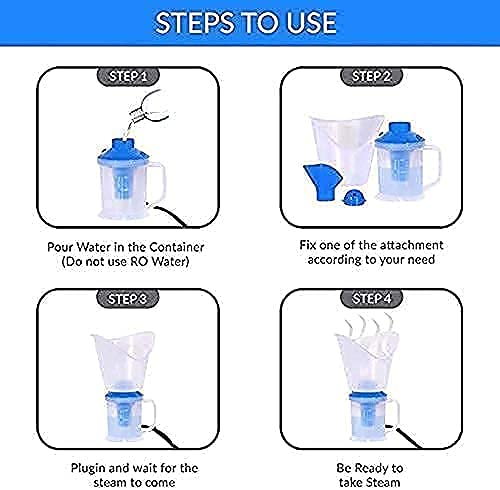UDEETA MART 3-in-1 Face, Nose & Cough Steamer - Plastic Steam Vaporizer, Nozzle Inhaler & Facial Sauna for Adults & Kids | Relieves Congestion, Hydrates Skin | Perfect for Cold Relief & Home Spa Treatments