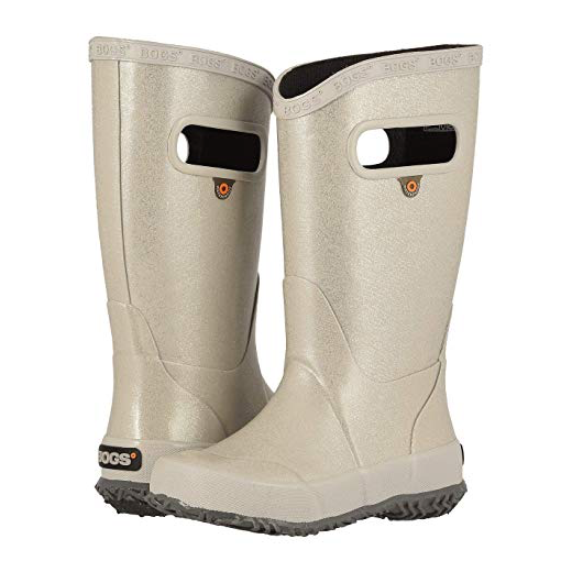 BOGS Women's Silver Glitter Rain Boots - Waterproof Winter Snow Boots for Women, Fashionable Shiny Rain Shoes for Outdoor, Gardening, Hiking and Festivals
