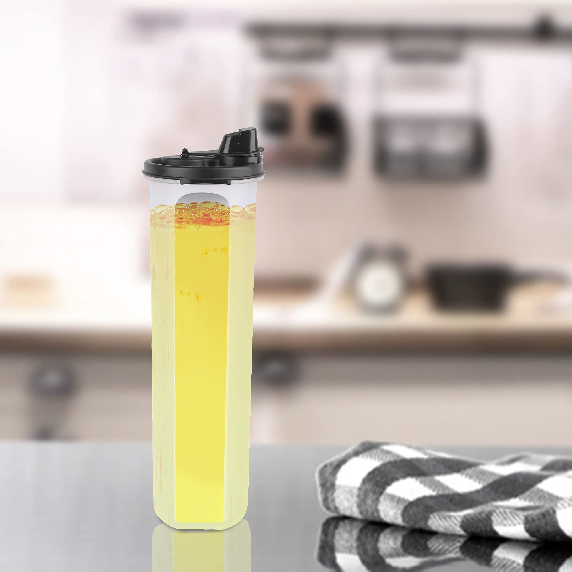 Premium Leak-Proof Oil Dispenser Bottle - BPA-Free Plastic, 1.1L Capacity for Olive Oil, Vinegar & Sauces | Easy-Pour Spout, Airtight Seal | Kitchen, Restaurant & Home Use (Black)