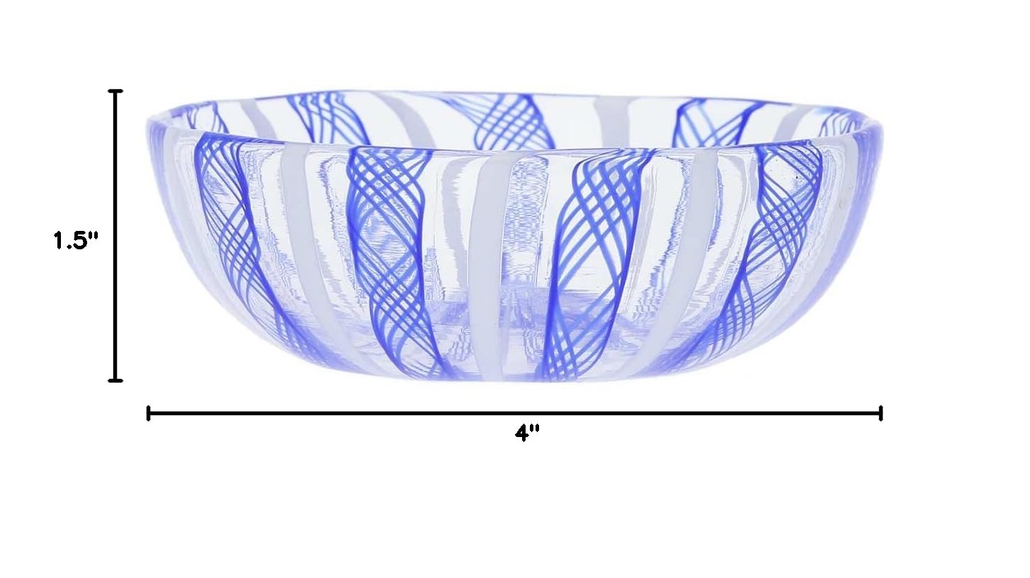 Venetian Murano Glass Filigrana Candy Dish - Handmade Italian Art Glass Bowl for Chocolates & Sweets | Elegant Home Decor & Wedding Gift Idea