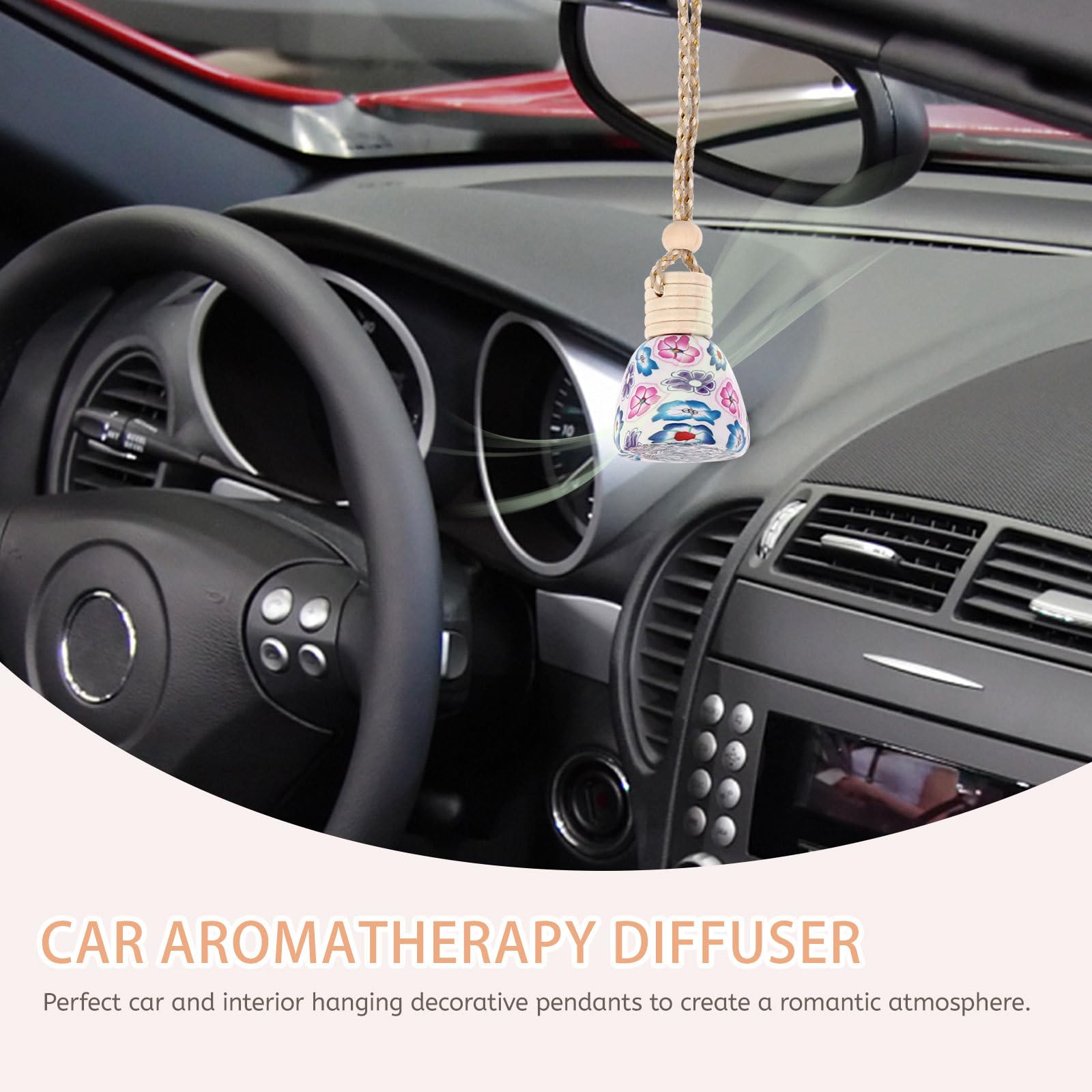 8Pcs Empty Car Air Freshener Bottles - Essential Oil Diffuser & Perfume Bottles for Car, Home, Office - Car Interior Decor & Aromatherapy Accessories - Perfect for Freshening Vehicles, Relaxing Spaces & Gifting
