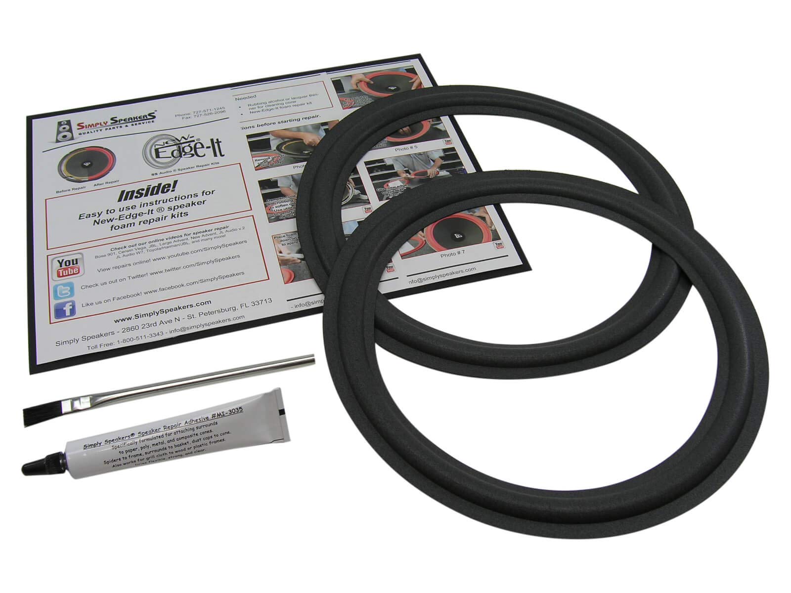 KEF 10 Inch Foam Speaker Repair Kit for 107 & B250 Models | FSK-10KEF Pair | Perfect for Home Audio & Studio Speaker Restoration