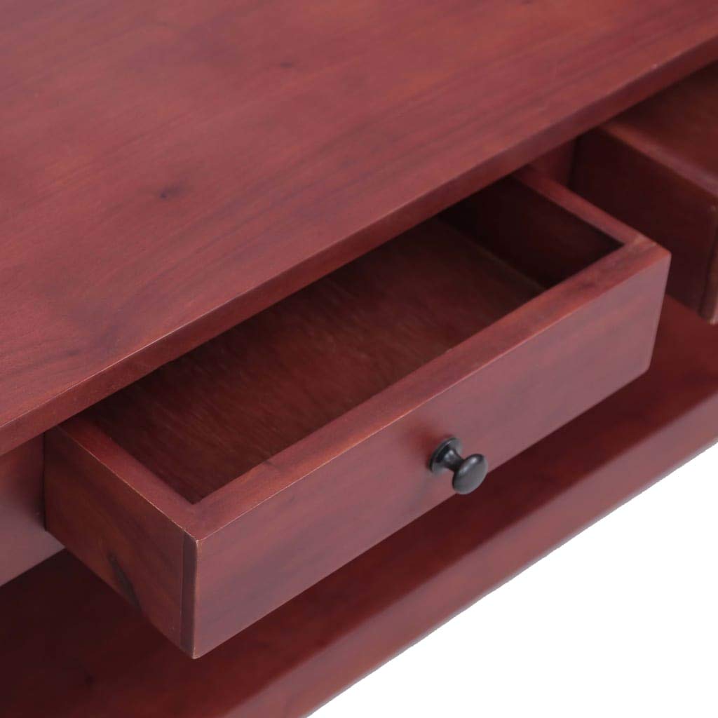 Rustic Modern Coffee Table with Storage Shelf - 39.4