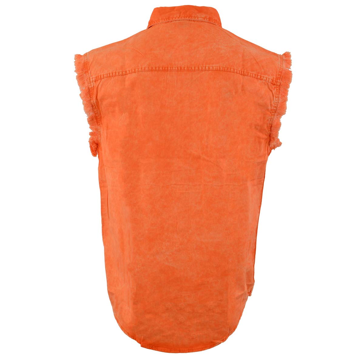 Milwaukee Leather MDM11682.152 Men's Orange & Beige Sleeveless Shirt - Breathable Summer Casual Wear for Outdoor Activities & Beach Vacations