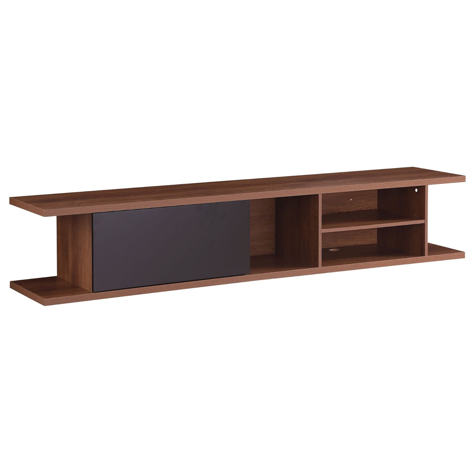 Auldrin 200cm Floating TV Stand Entertainment Center, Wall Mounted TV Console with Storage Shelf - Dark Oak Wood Modern Design by Tauris - Perfect for Living Room, Bedroom & Home Theater Setup