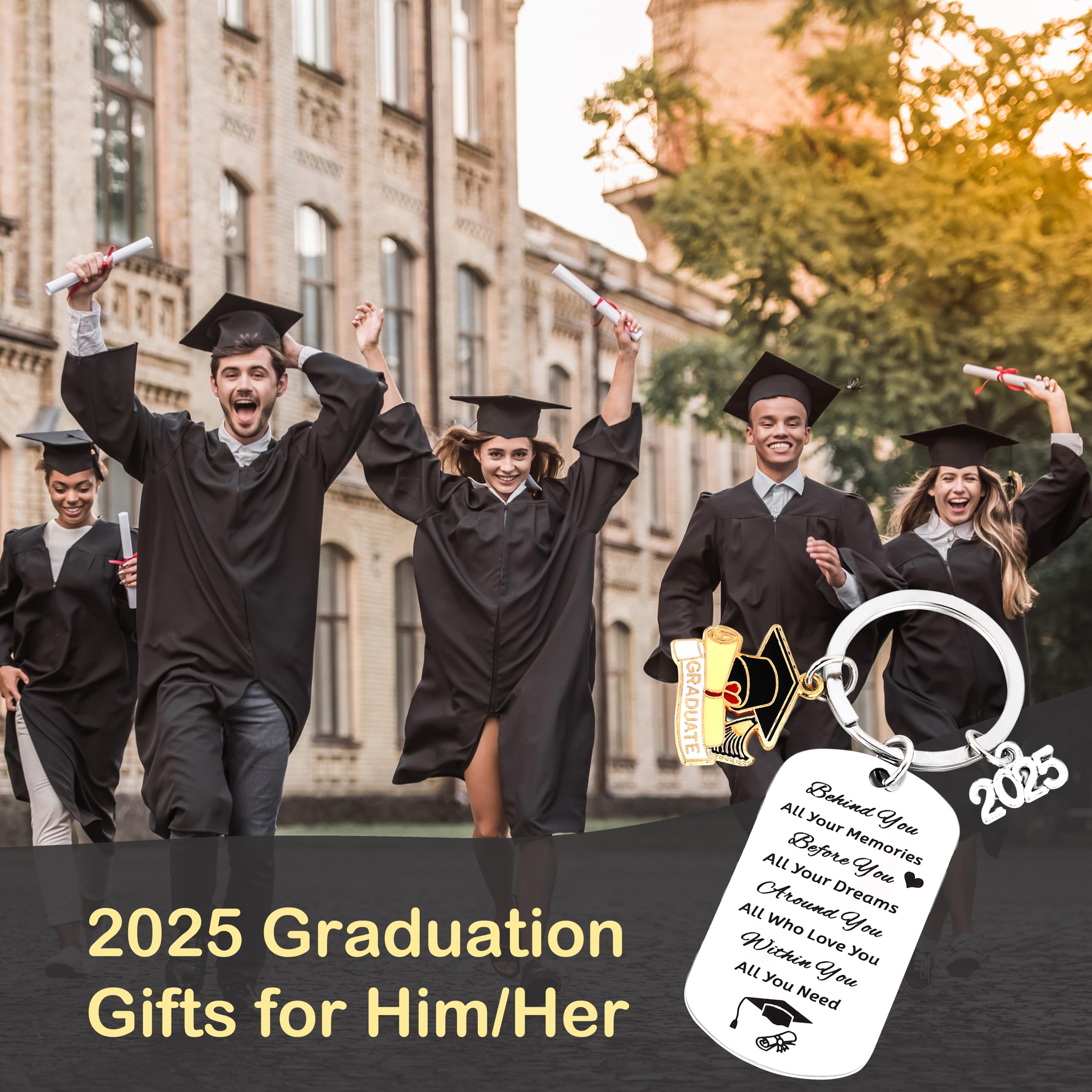 Class of 2025 Graduation Keychain - Inspirational Gift for College, High School & Middle School Students | Personalized Graduation Gift for Him & Her | Perfect for Commencement Ceremony, Graduation Party & Keepsake