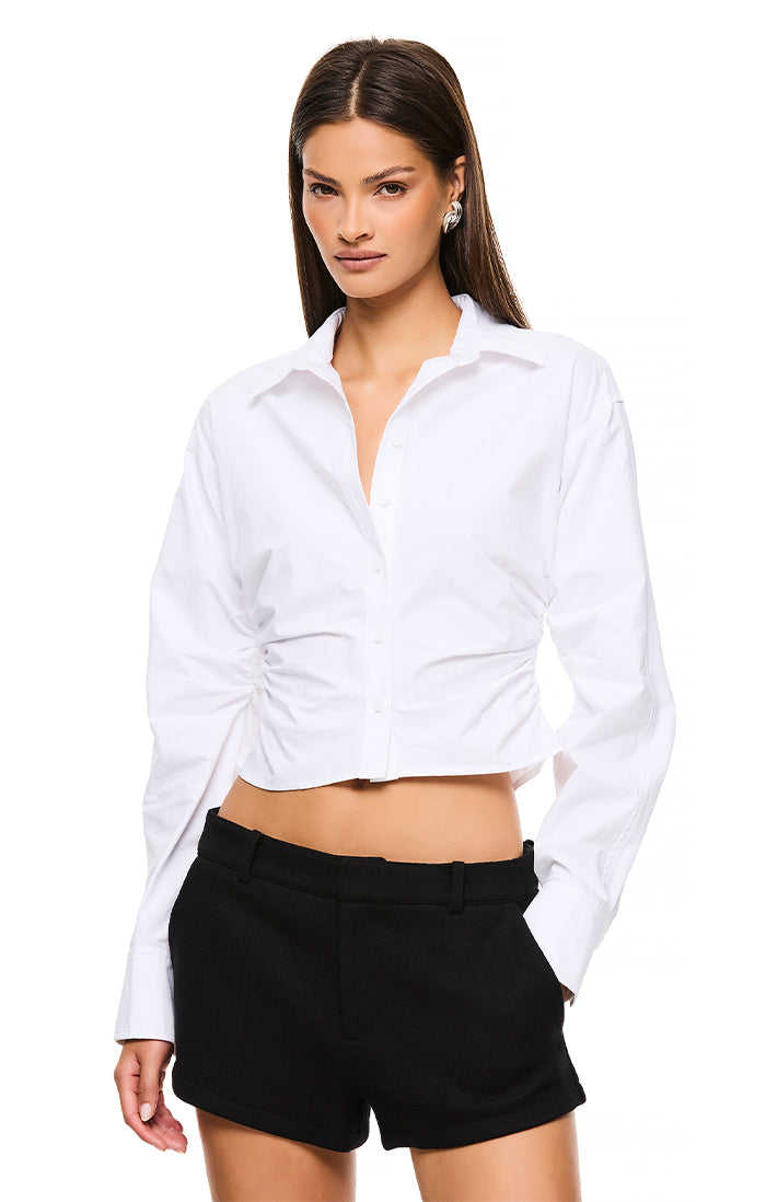 The Sofia White Shirt - Women's Classic Button Down Blouse for Work & Casual | Office Wear, Date Night, Business Attire