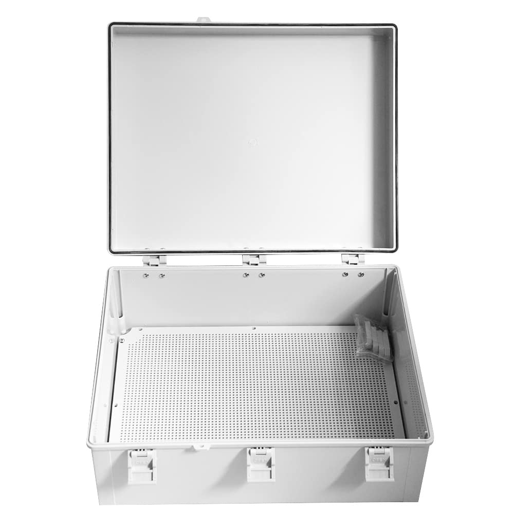 19.69 x 15.75 x 7.87 Inch Large Waterproof Outdoor Electrical Junction Box - Heavy Duty Plastic Enclosure with Cover for Electronics | Dustproof & Weatherproof Housing for Industrial, Solar Panel & Home Electrical Projects