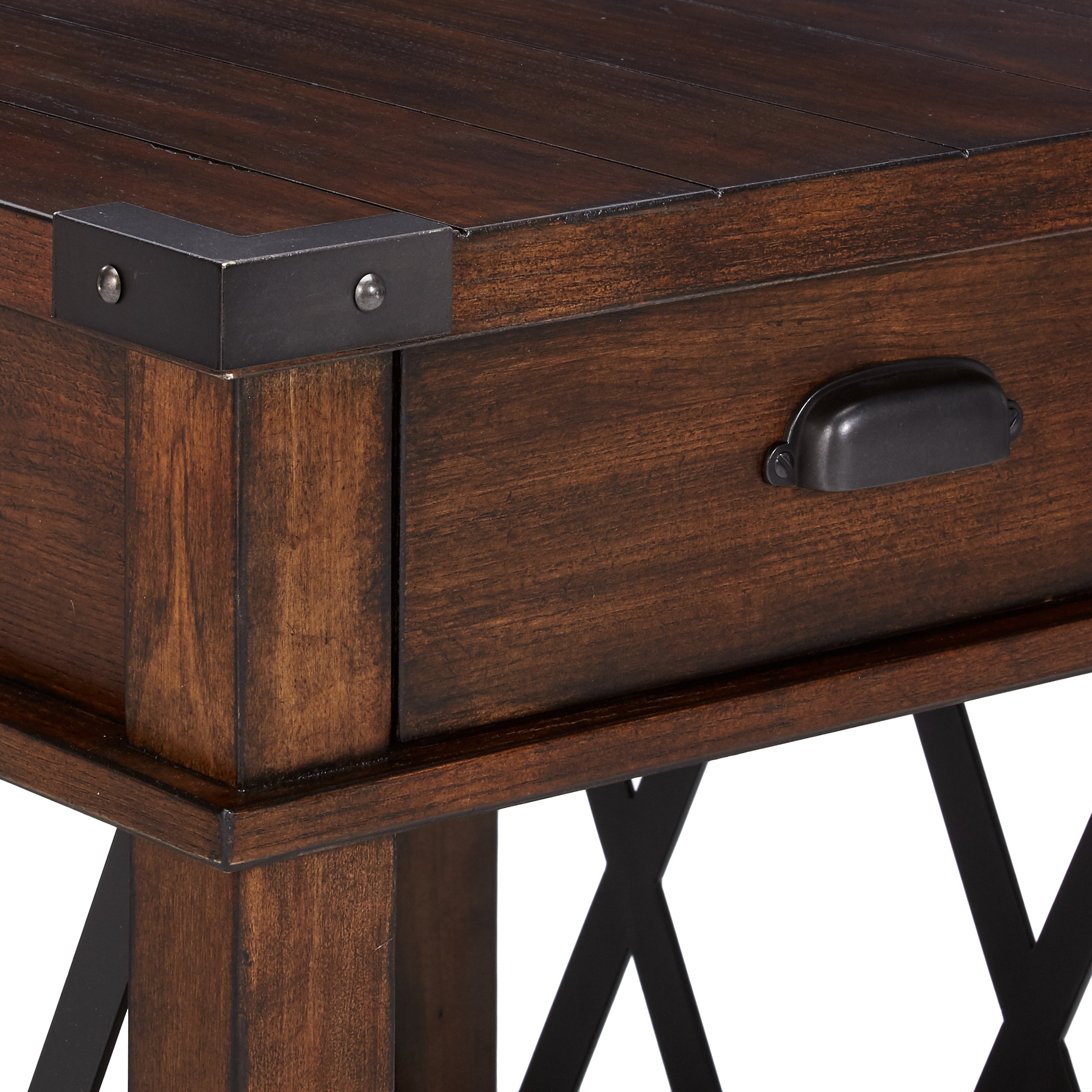 Progressive Furniture Landmark Rectangular End Table - Brown Wood Side Table for Living Room, Bedroom & Office - Perfect for Lamps, Books & Decor