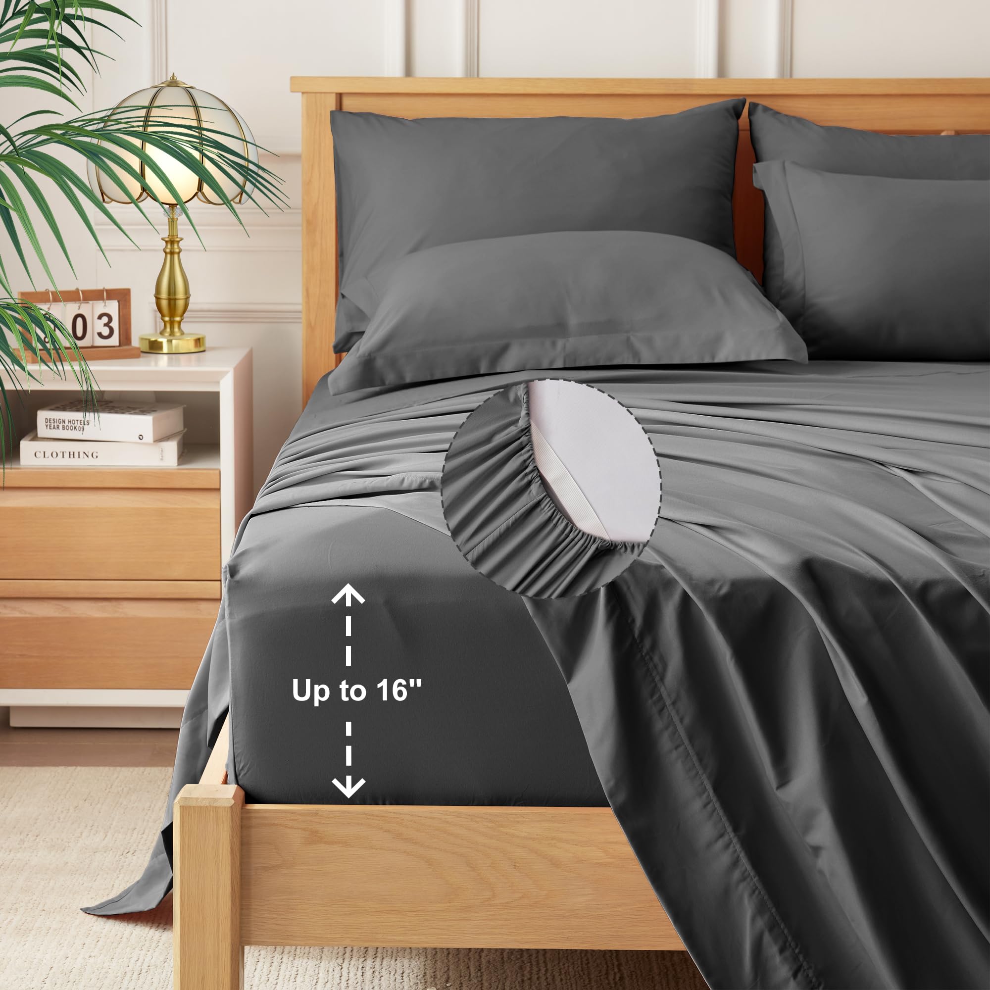 Newspin 5-Piece Twin Bed in a Bag Comforter Set - Dark Grey All Season Ultra Soft Bedding (Comforter, Flat Sheet, Fitted Sheet, 2 Pillowcases) for Kids, Teens & Guest Rooms | Perfect for Dorm, Apartment & Cozy Home Decor