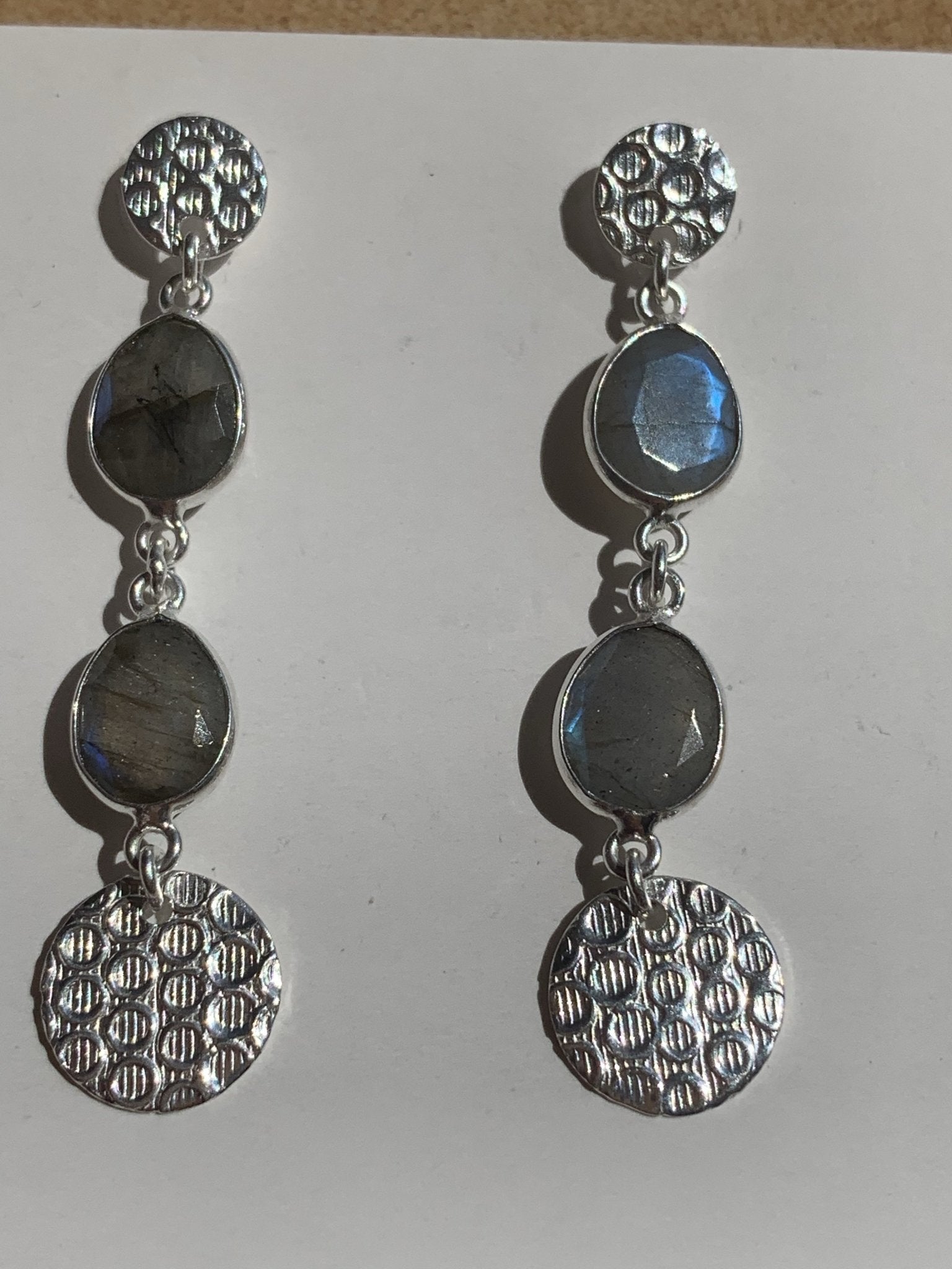 Labradorite Gemstone Designer Earrings for Women - Handmade Sterling Silver Dangle Earrings - Perfect for Parties, Weddings & Special Occasions