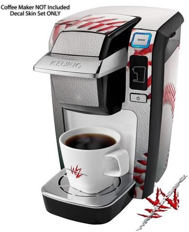 Premium Vinyl Decal Skin Compatible with Keurig K10 & K15 Mini Plus Coffee Makers - Baseball Design (Coffee Maker Not Included) - Perfect for Home, Office & Kitchen Decor