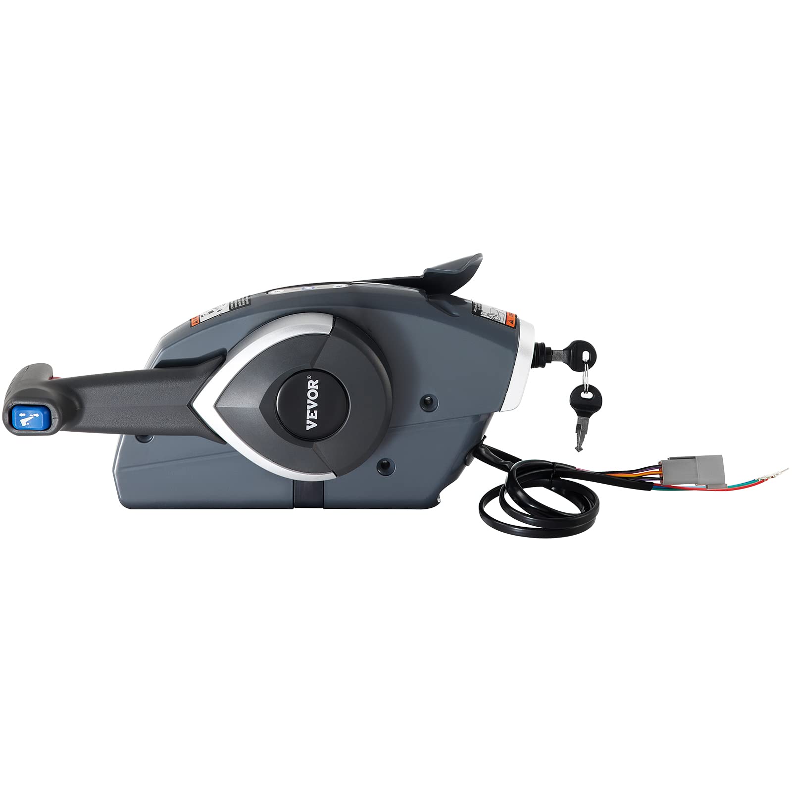 Premium Single-Engine Boat Throttle Control for Evinrude & Johnson Outboards - Side Mount Remote Control with Key Switch & Safety Lanyard | Perfect for Fishing, Cruising & Marine Adventures