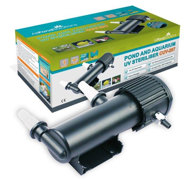 AllPondSolutions 7W UV Sterilizer for Ponds & Aquariums - CUV 207 | Clear Water & Algae Control for Healthy Fish | Perfect for Outdoor Ponds, Indoor Tanks & Water Features