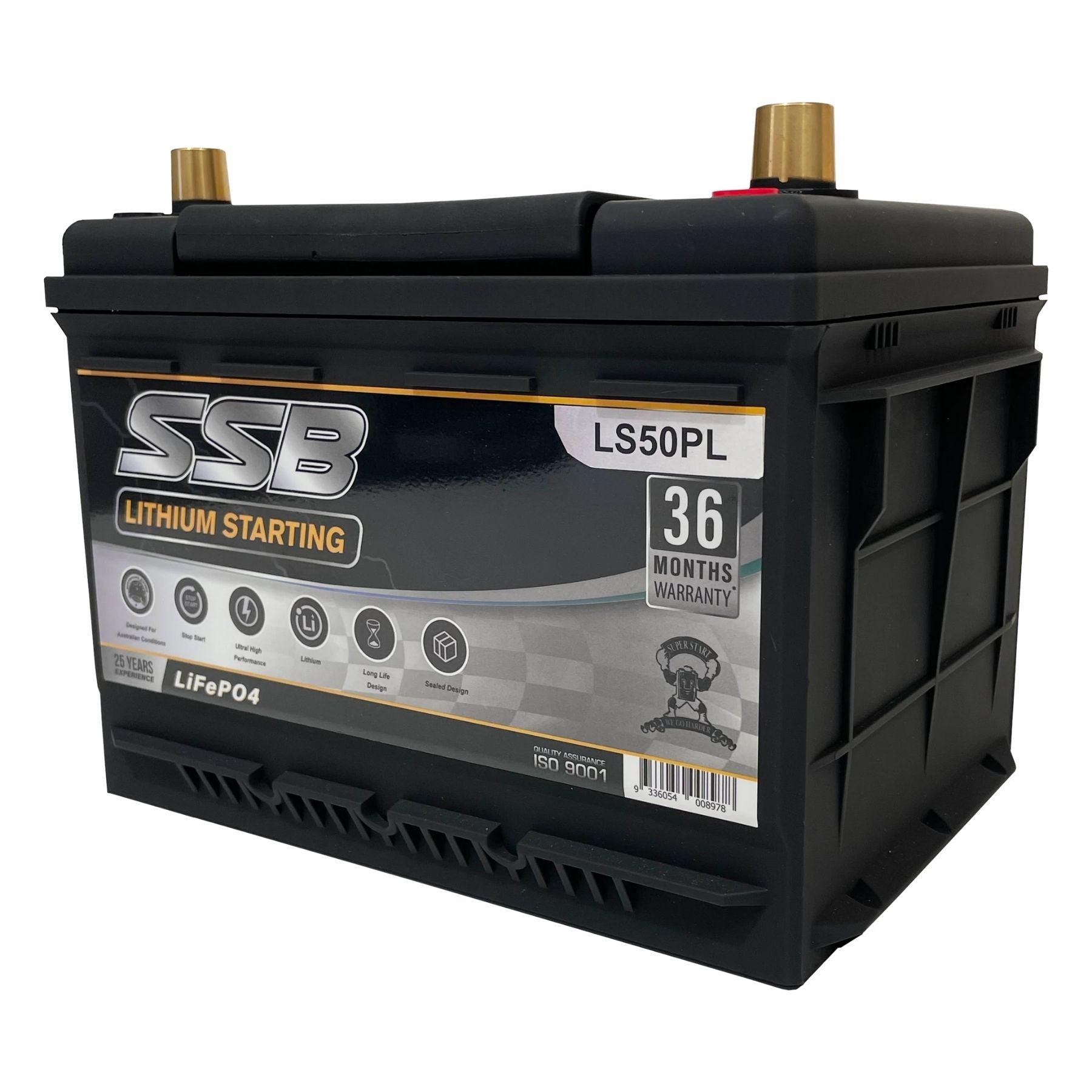 SSB LS50PL 12V 60Ah 1400CCA Lithium Starting Battery - High Performance Car & Marine Engine Starter for Boats, RVs, Trucks & Power Sports Vehicles