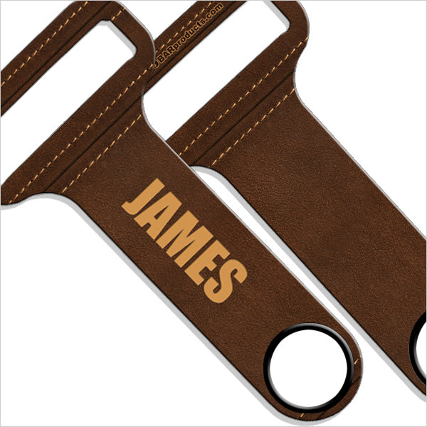 Premium Hammerhead™ Bottle Opener with Brown Leather Handle - Perfect for Home Bars, Camping, BBQs & Gifts - Durable & Stylish Accessory