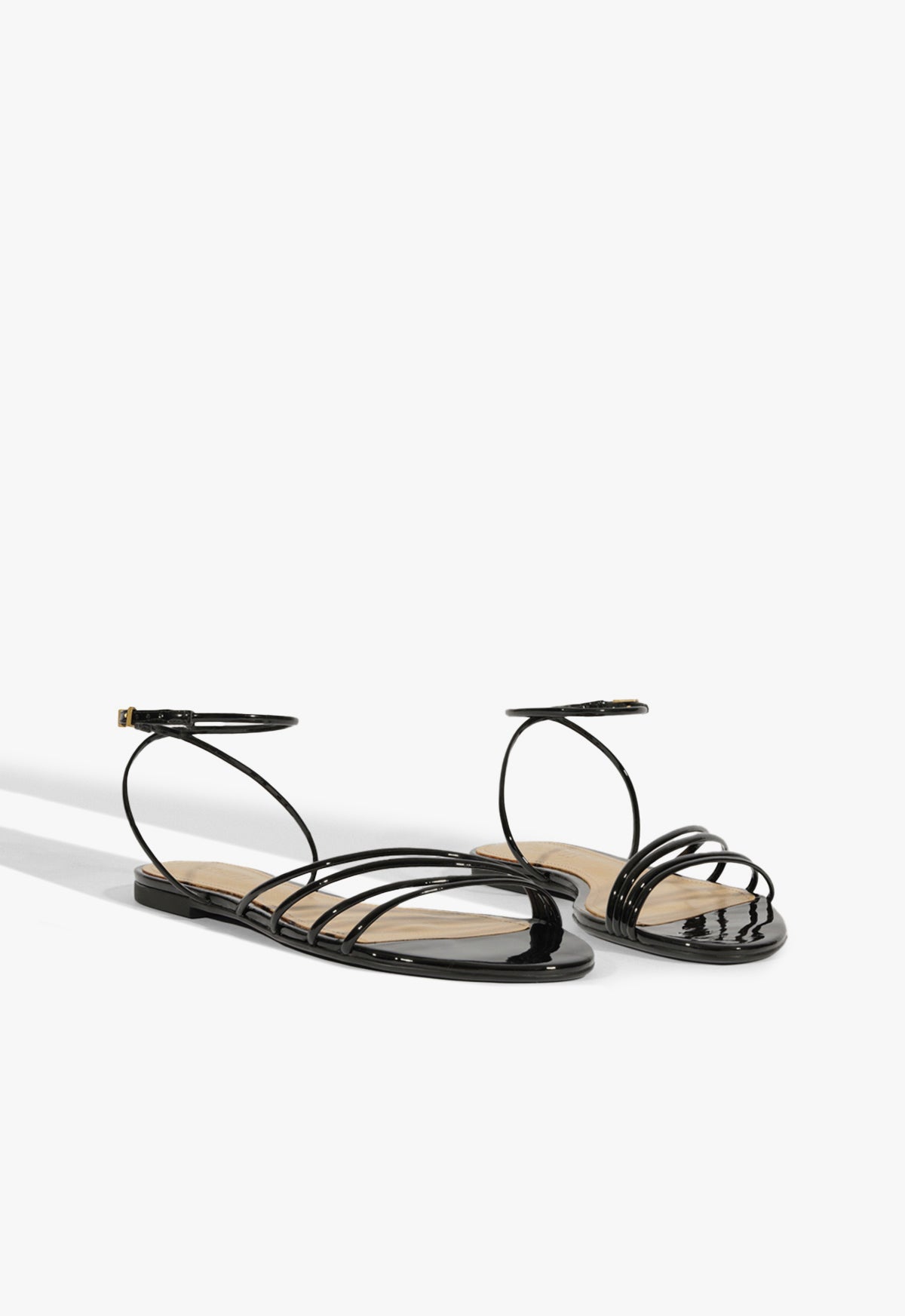 Inez Women's Black Leather Flat Sandals - Comfortable Casual Slip-On Shoes for Walking, Travel & Everyday Wear
