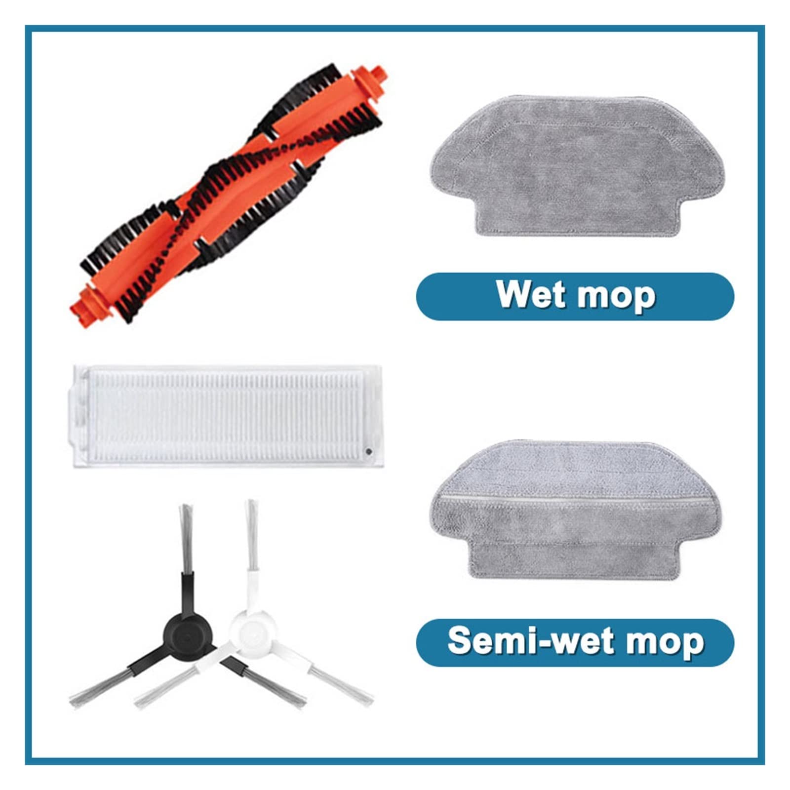 Xiaomi Mi Robot Vacuum Mop Pro HEPA Filter & Side Brush - Lavender Replacement Parts for Home Cleaning