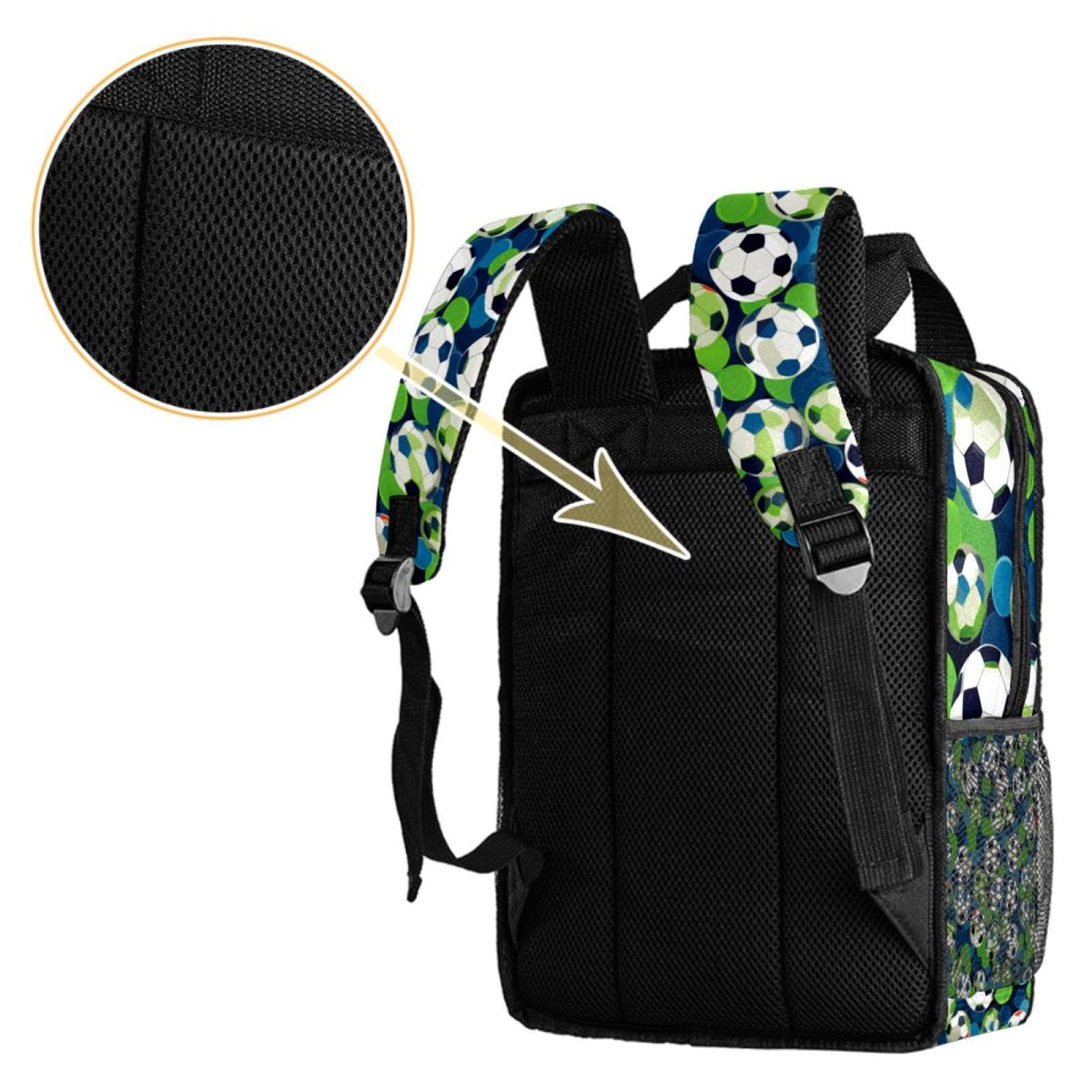 Stylish Travel Backpack for Women & Men - Durable Floral Soccer Ball Design Backpack for Work, School, Gym & Outdoor Adventures