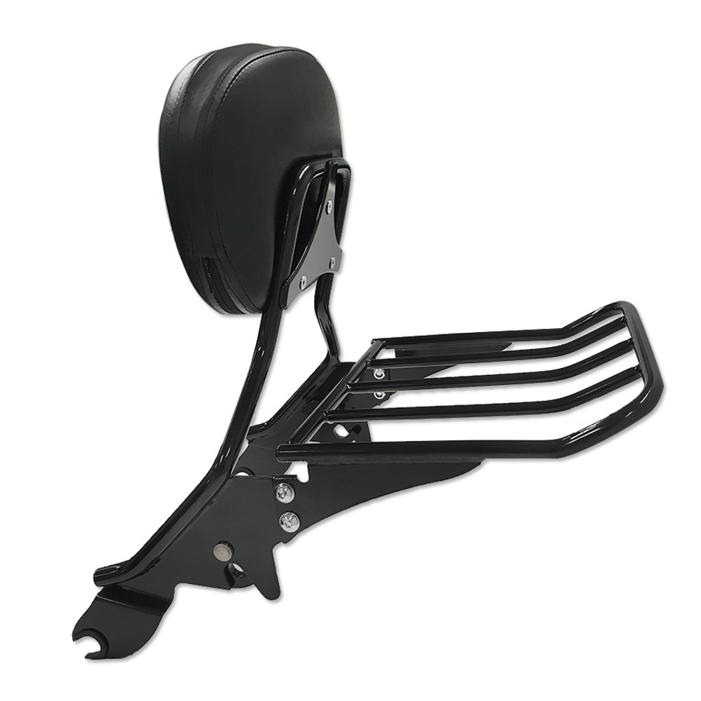 Detachable Black Sissy Bar with Luggage Rack for Harley Davidson Touring 2009-2016 - Electra Glide, Road Glide, Road King, Street Glide - Perfect for Long Rides & Motorcycle Camping