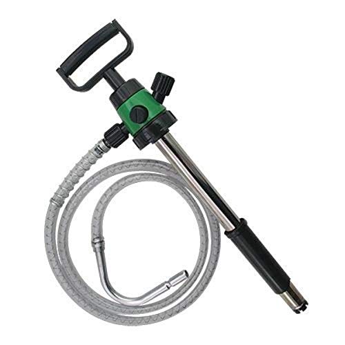 Premium Oil Safe Pump with D Handle Grip - Heavy Duty Quick Connect Transfer Pump with Color-Coded Collar & Hose - 10 Color Options (Mid-Green) - Ideal for Automotive, Marine & Industrial Fluid Transfer