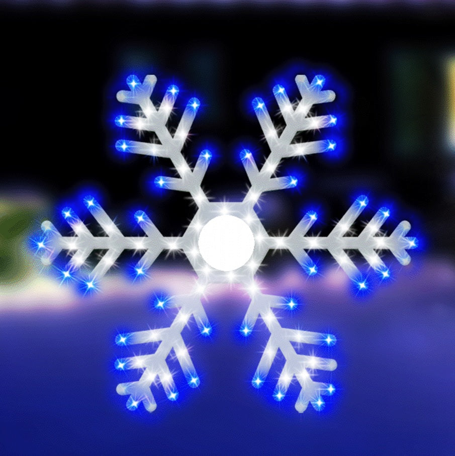 24-Pack Vibrant LED Twinkling Snowflake Christmas Decorations - Indoor/Outdoor Holiday Party Decor for Tree, Window, Yard & Wall