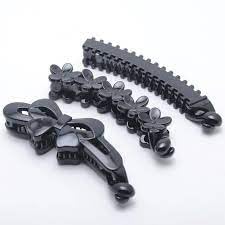 Premium Black Banana Hair Clips for Women & Girls (Pack of 12) - Strong Hold Hair Accessories for School, Work, Gym & Everyday Styling