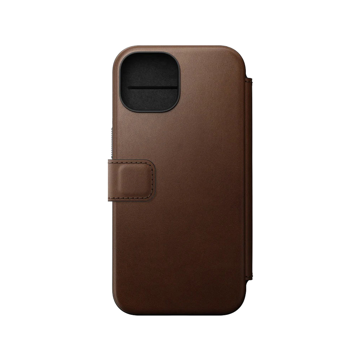 Premium Genuine Leather Folio Case for iPhone 15 - Slim Protective Cover with Card Slots (Brown) | Perfect for Business Professionals & Daily Commuters