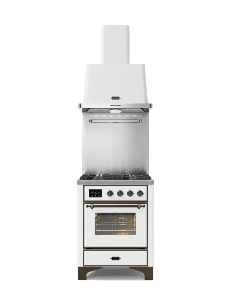 ILVE Majestic 70cm Stainless Steel 4-Burner Gas Range Cooker with TFT Display - Perfect for Home Kitchens & Professional Cooking
