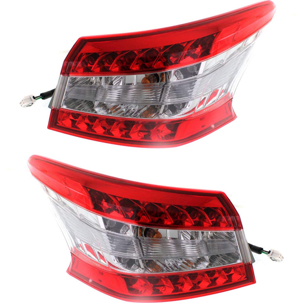 2013-2015 Nissan Sentra Replacement Tail Lights Pair - Left & Right Rear Lamps NI2804100 NI2805100 Fits Models with OEM 26555-3SG0A 26550-3SG0A - Perfect for Night Driving & Enhanced Vehicle Safety