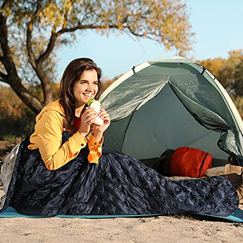 Ultralight 800FP Duck Down Mummy Sleeping Bag - Compact & Warm for Hiking, Backpacking, Camping - Perfect for Spring, Autumn & Winter Outdoor Adventures
