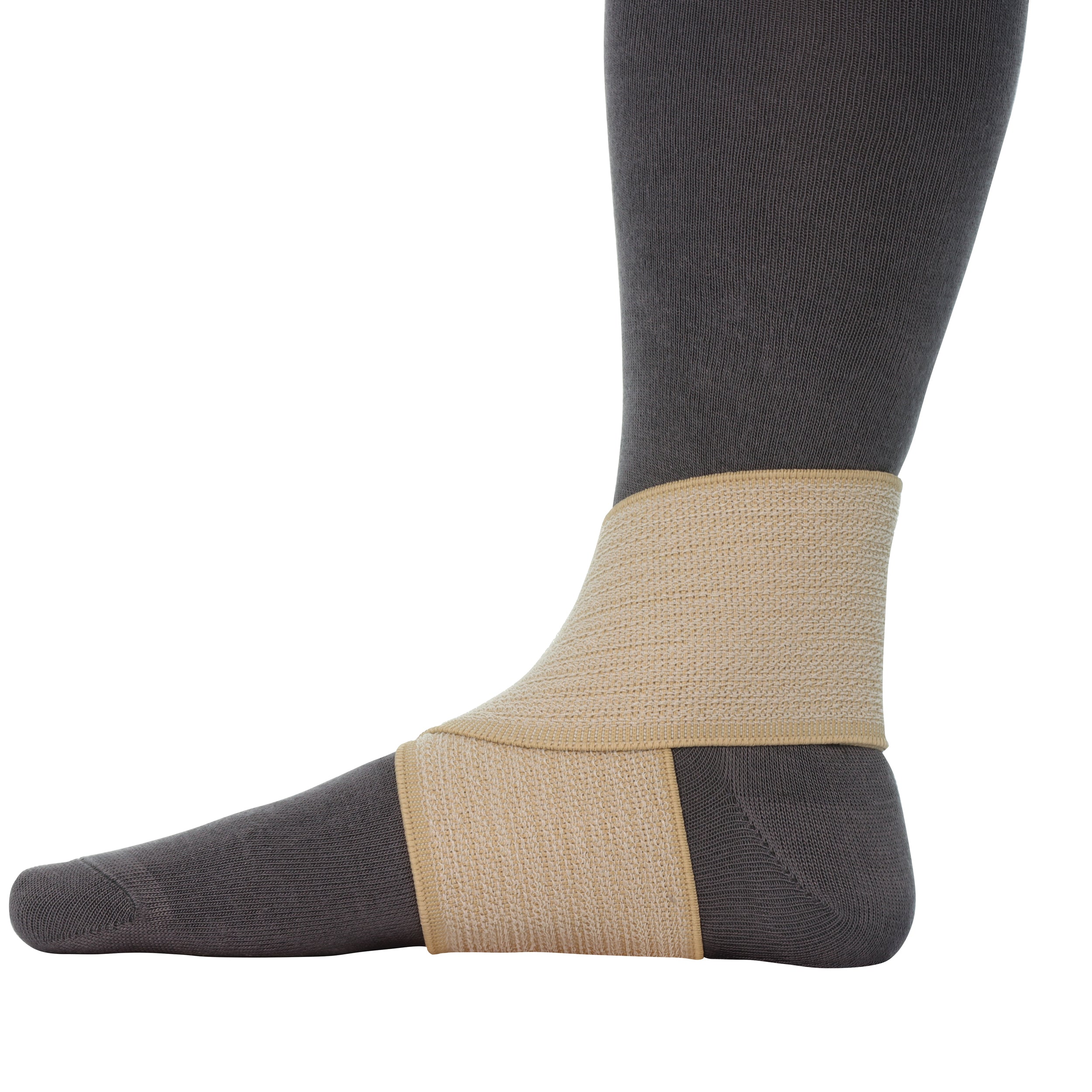 NelMed 3 Beige Ankle Brace - Adjustable Compression Support for Sprains, Arthritis & Injury Recovery - Perfect for Running, Hiking & Sports Activities