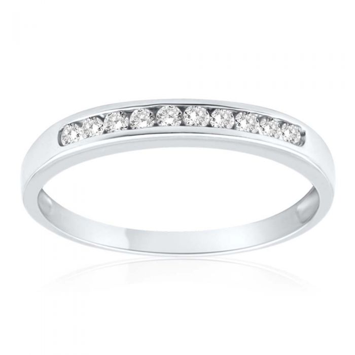 9ct White Gold 1/5 Carat Diamond Ring for Women - Elegant Wedding, Engagement & Anniversary Jewelry Gift - Perfect for Proposals, Special Occasions & Everyday Wear