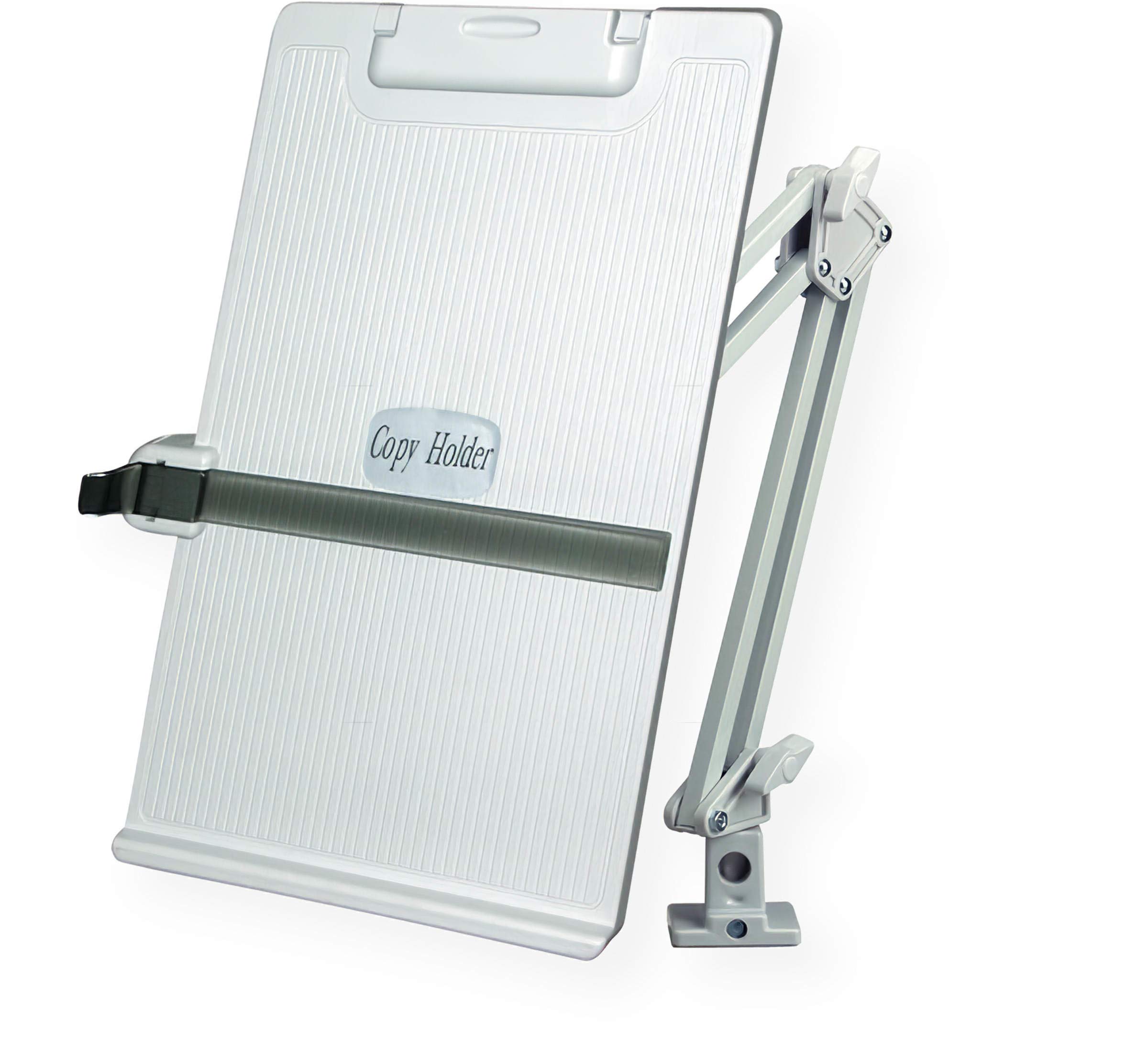 Aidata CH012A Adjustable Metal Arm Copy Holder - Flexible Desk Clamp with Sturdy Plastic Pad, Extends up to 20