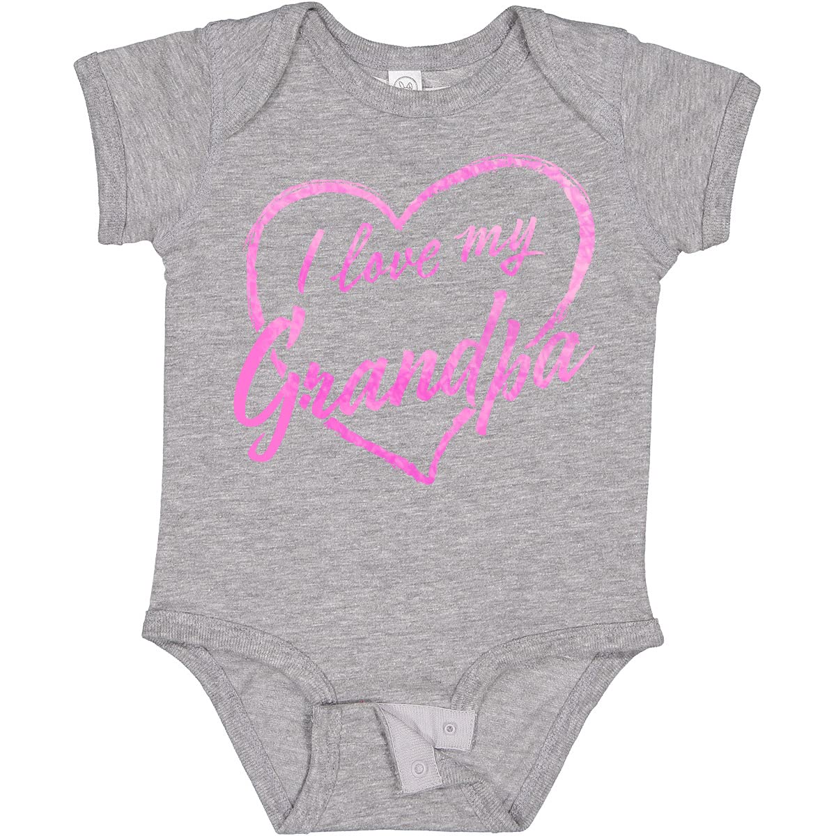 Inktastic I Love My Grandpa Pink Chalk Heart Baby Bodysuit - Cute Outfit for Grandparents Day, Family Photos & Special Occasions