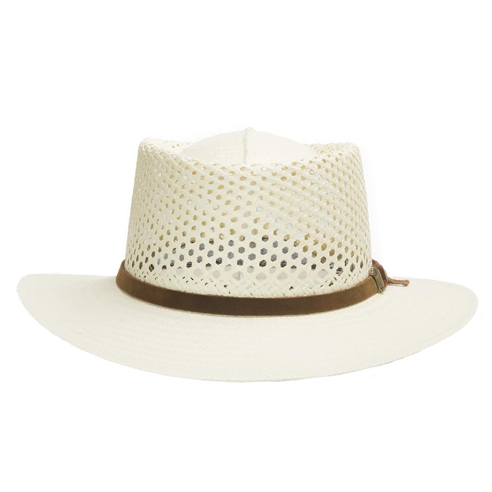 Monte Carlo Golf Airway Vented Gambler Straw Hat for Men - Breathable Summer Sun Protection Hat for Golf, Outdoor & Casual Wear