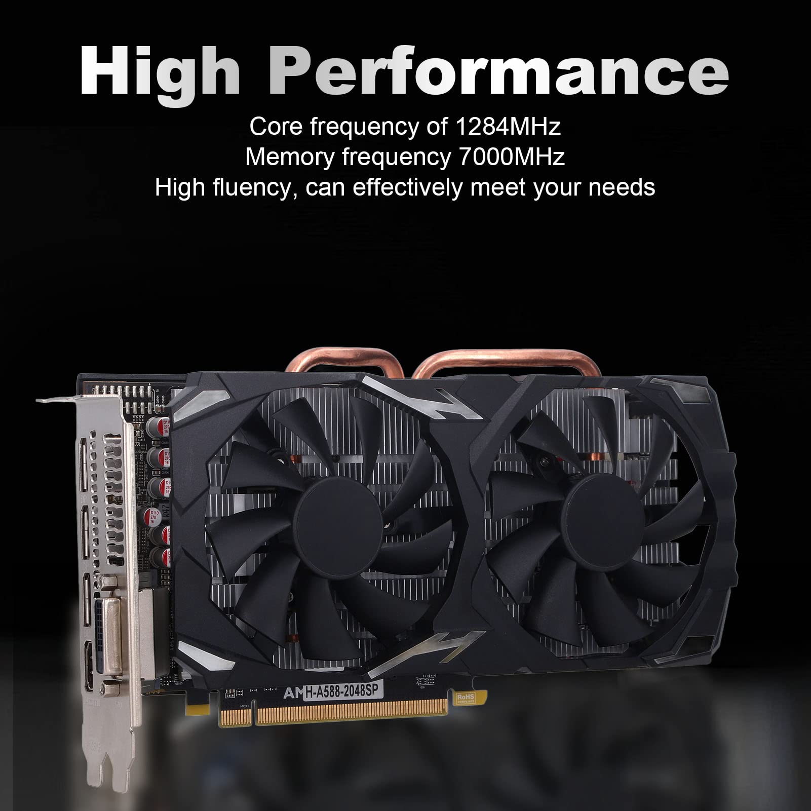 AMD Radeon RX 580 8GB GDDR5 256-Bit Gaming Graphics Card with Dual Cooling Fans - 1284/7000MHz, PCI Express 3.0, HDMI/DVI/DP Ports - Perfect for PC Gaming, VR, Video Editing & Cryptocurrency Mining