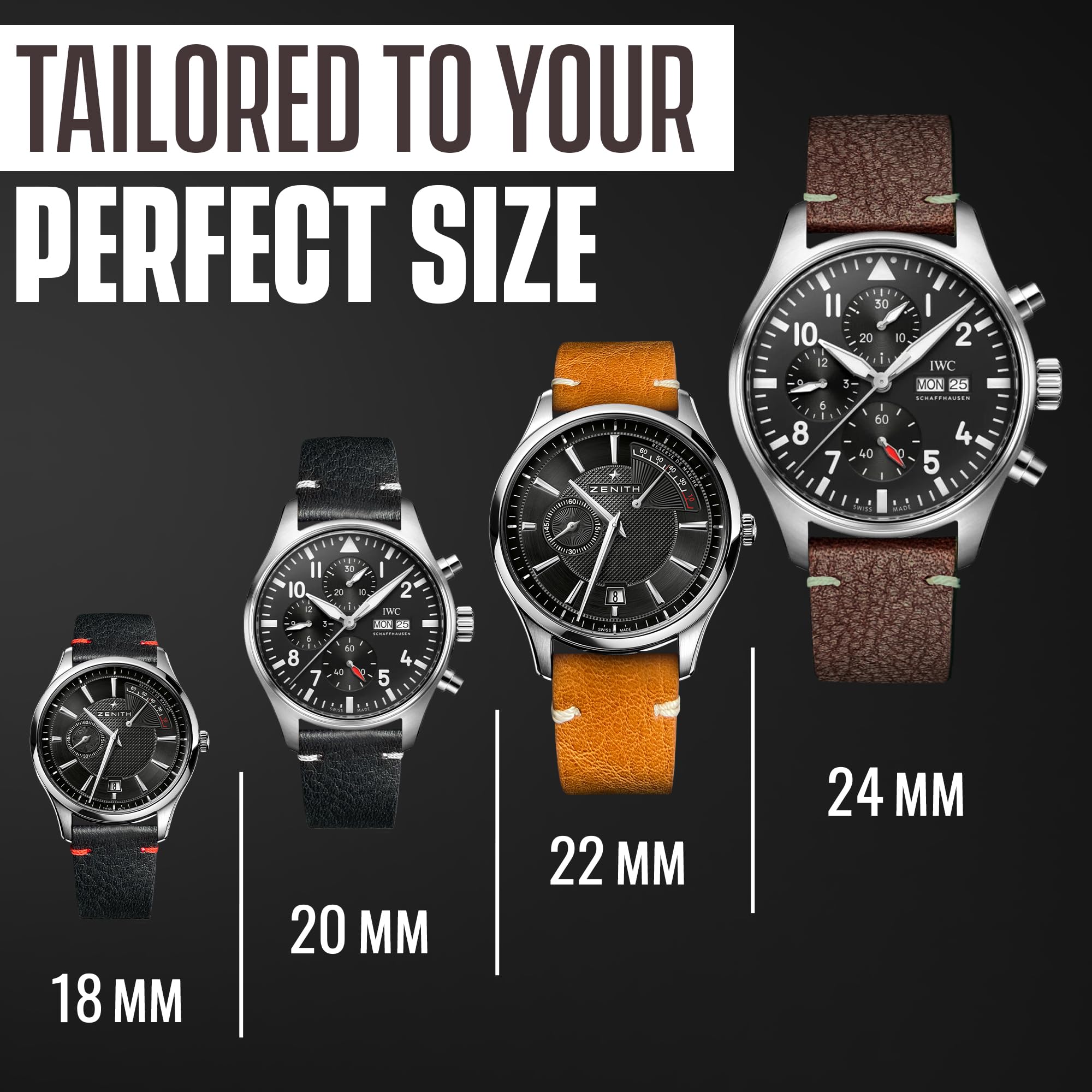 Vintage Leather Watch Strap - Quick Release Band for Men & Women - Smart & Traditional Watches - Perfect for Daily Wear & Gifts