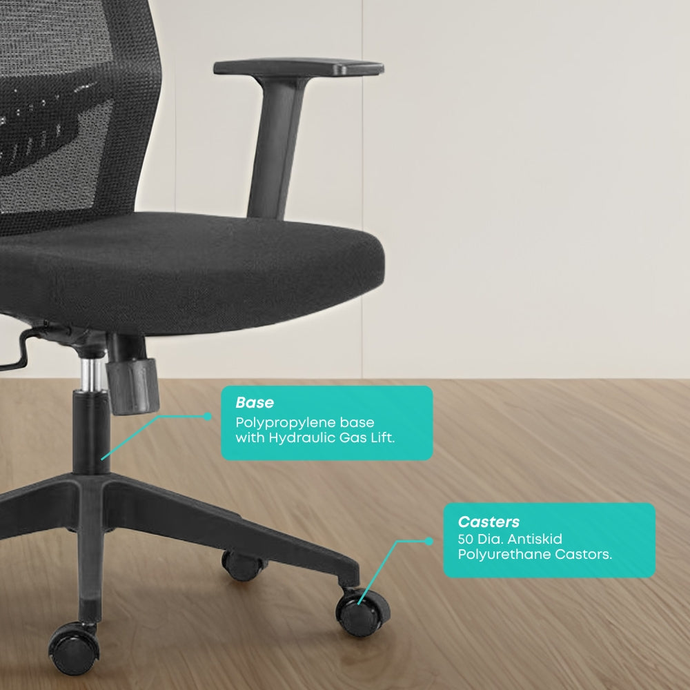 Ergonomic Zen Highback Office Chair - Adjustable Lumbar Support & Breathable Mesh Back for Home & Office Workspaces - Perfect for Long Hours of Sitting & Productivity