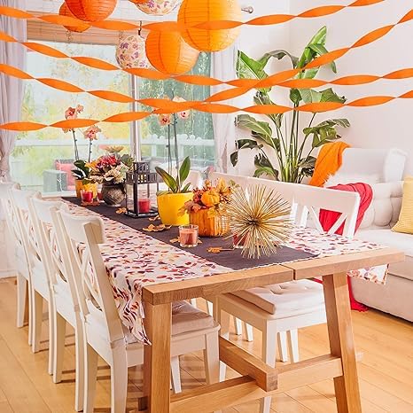 6 Rolls Orange Crepe Paper Streamers (1.8