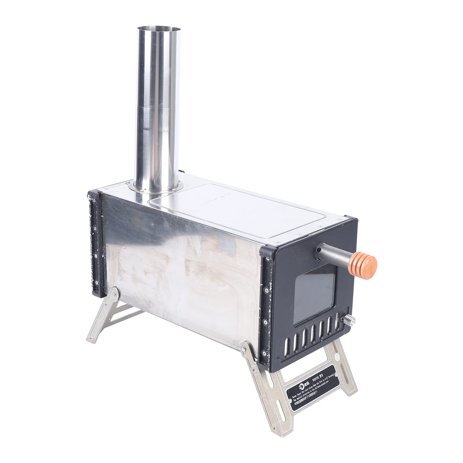 Portable Wood Burning Camp Stove for Outdoor Cooking - Compact 15.75x6.26x6.89in Tent Stove for Camping, Hunting, Fishing & Backpacking - Perfect for Grilling, Boiling Water & Heating Tents (Silver)
