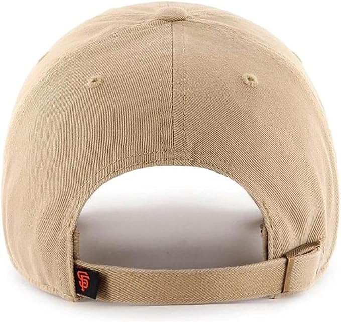 47 Brand San Francisco Giants Cleanup Adjustable Hat - Khaki, Black, Orange | MLB Baseball Cap for Men & Women | Perfect for Games, Outdoor Activities & Casual Wear
