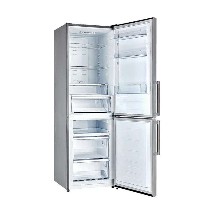 23.4 Inch 10.8 cu.ft Stainless Steel Bottom Freezer Refrigerator - Right Swing Door, Energy Efficient, FFFFD1778 24RS Model | Perfect for Small Kitchens, Apartments & Office Break Rooms