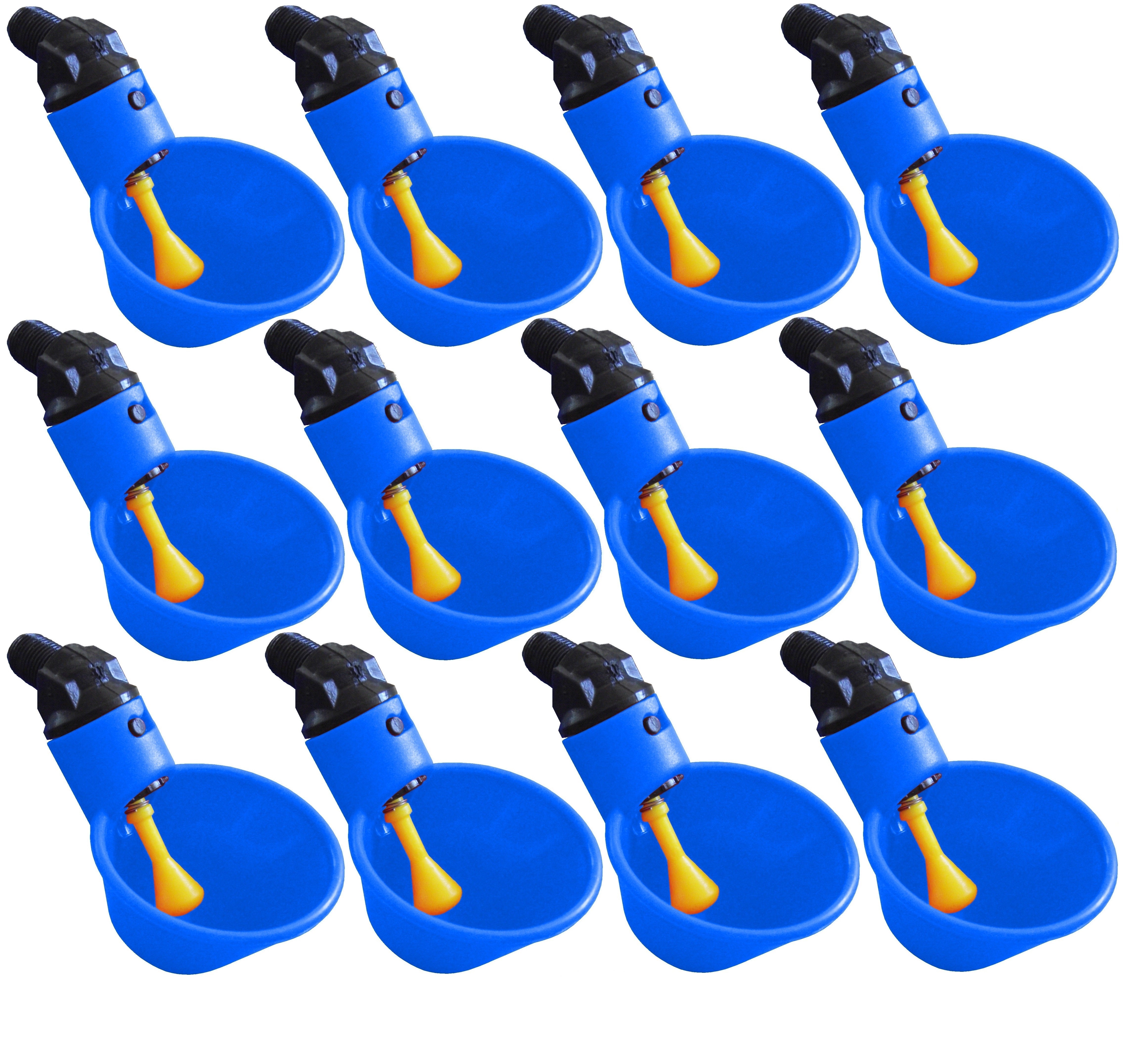 Automatic Poultry Waterer - Blue Cup-Style Chicken Drinker for Coops, Farms & Backyard Flocks - Durable & Leak-Proof Design
