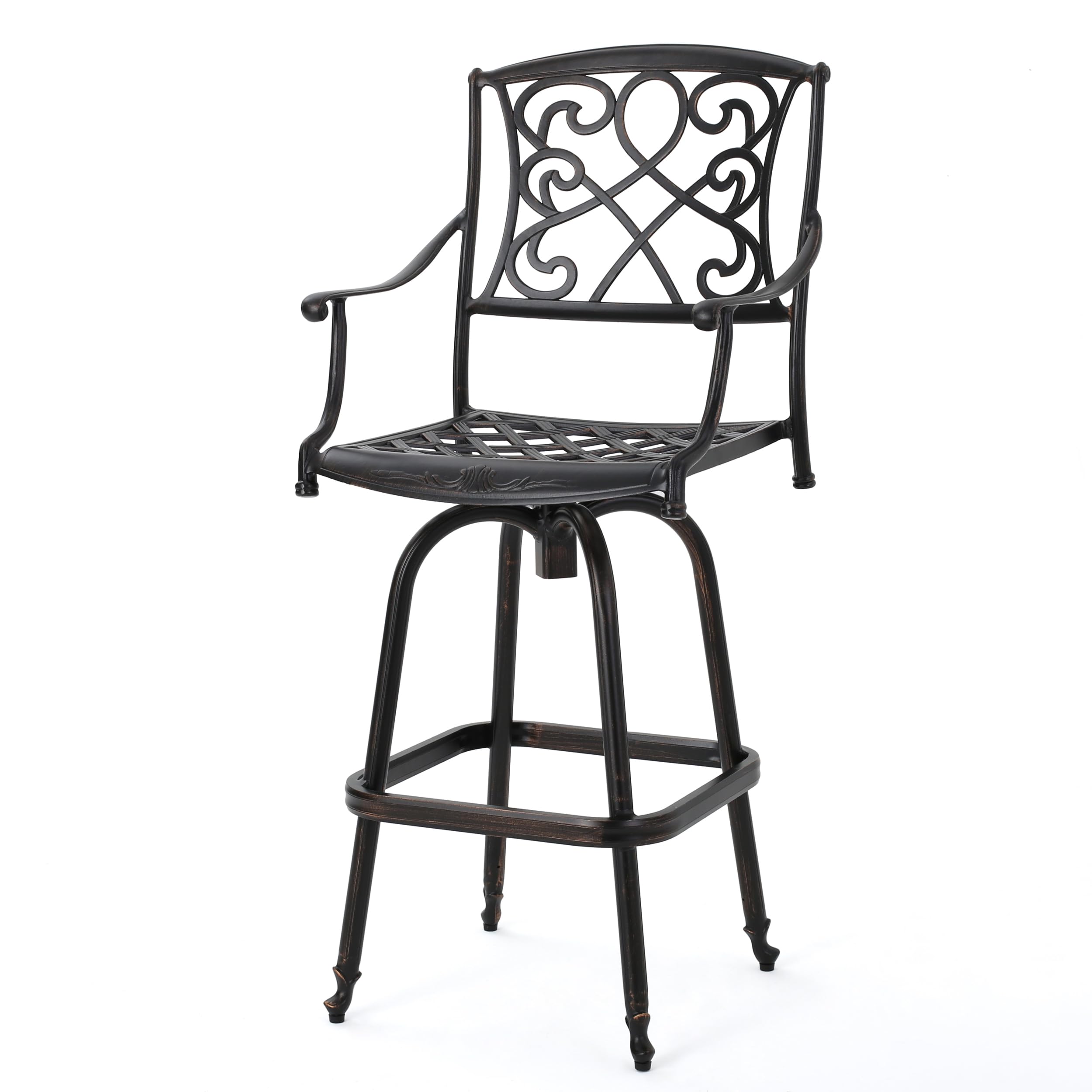Christopher Knight Home Santa Maria Barstool - Shiny Copper Metal Bar Height Stool for Kitchen Island, Breakfast Bar & Home Decor