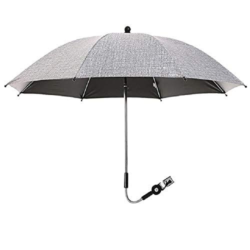 UV Protection Waterproof Baby Stroller Umbrella with Clip - Sun & Rain Canopy for Prams, Beach Chairs & Outdoor Use - Black Stroller Accessories (Perfect for Walks, Travel & Beach Trips)