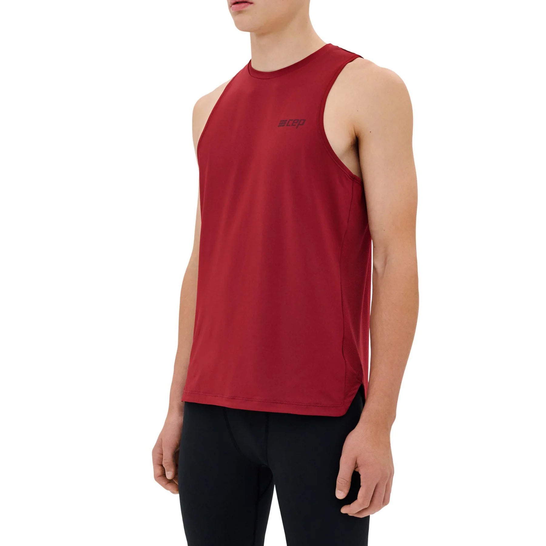 CEP Men's Performance Running Tank Top - Breathable Round Neck v5 - Dark Red - Ideal for Jogging, Gym Workouts & Outdoor Activities