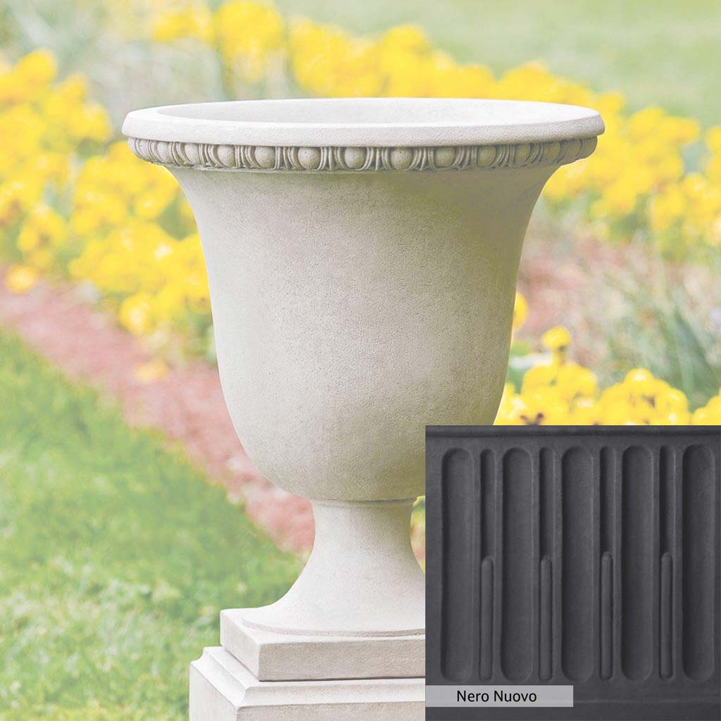 Campania International Williamsburg Egg and Dart Urn - Classic Garden Urn for Outdoor Decor, Patio, and Landscape Design | Elegant Resin Planter with Egg and Dart Motif