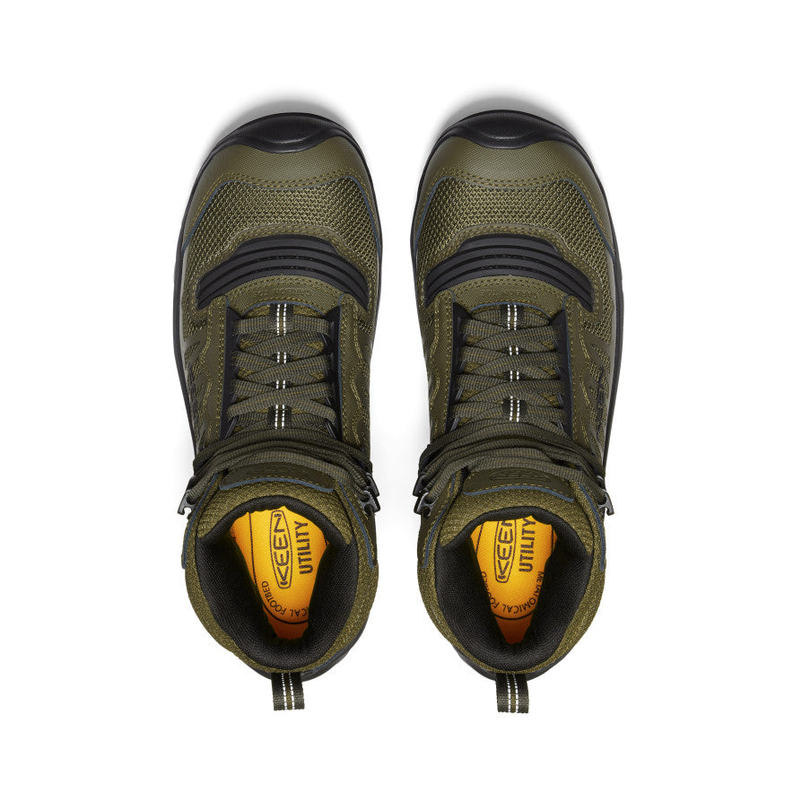Men's Reno Mid Waterproof Hiking Boots with Carbon Toe - Dark Olive/Black | Outdoor Trekking & Winter Adventure Footwear