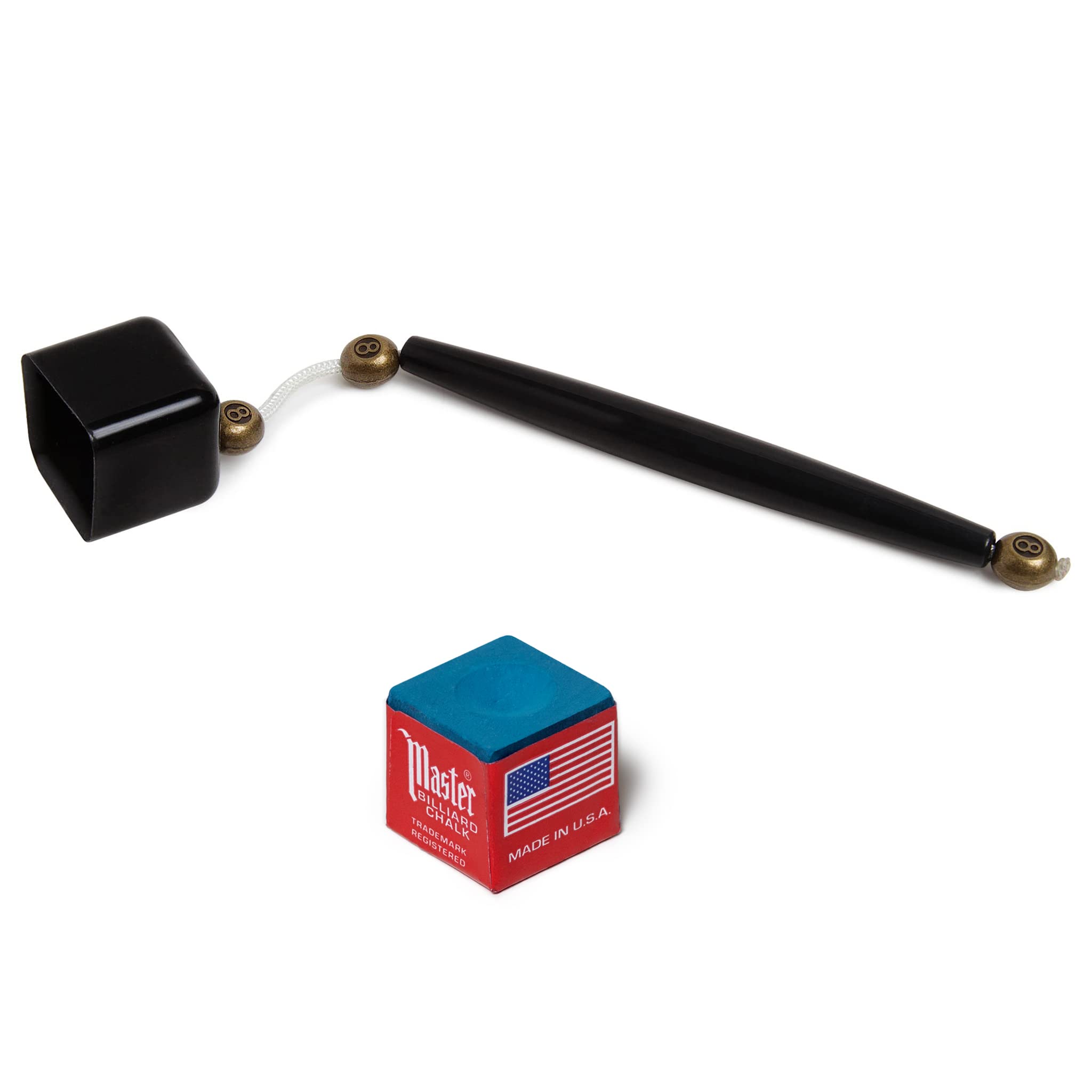 OKKO Black Pocket Chalker - Premium Billiard Pool Cue Chalk Holder with Free Master Chalk - Perfect for Pool Tables, Bars & Professional Players